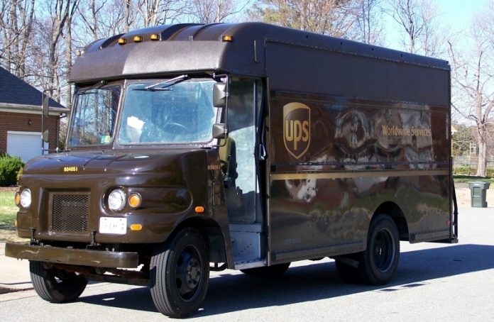 A UPS truck